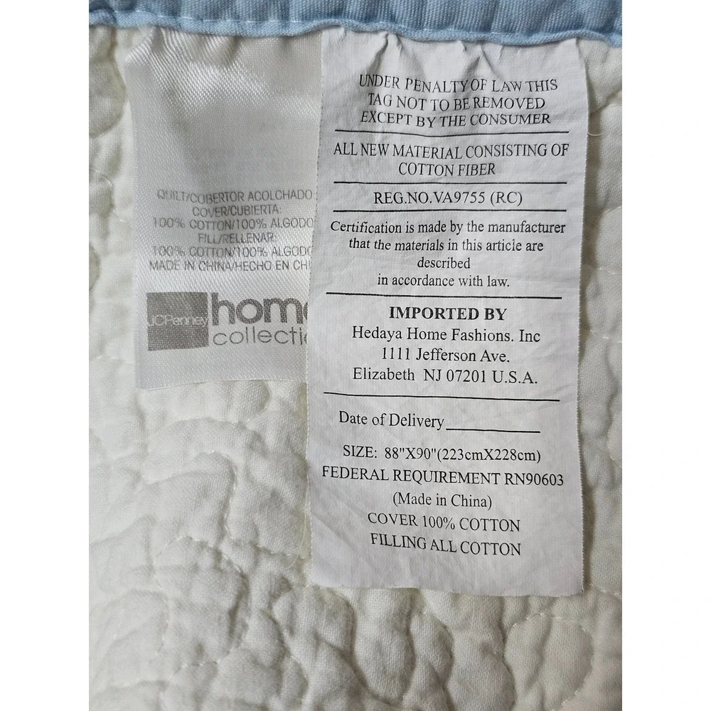 JCPenney Home Collection Floral Patchwork Quilt Set Full Queen Pastel Cotton 3pc